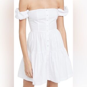 STAUD Mini Elio dress white NWT size 4